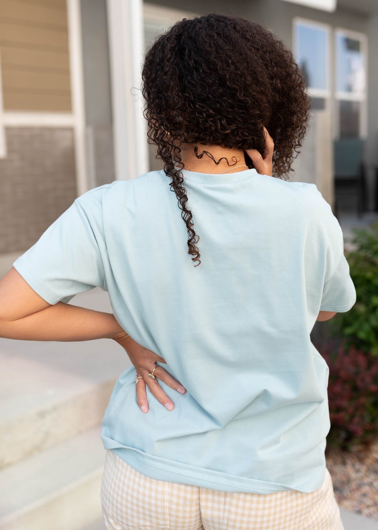 Emily Pale Aqua Patch Tee