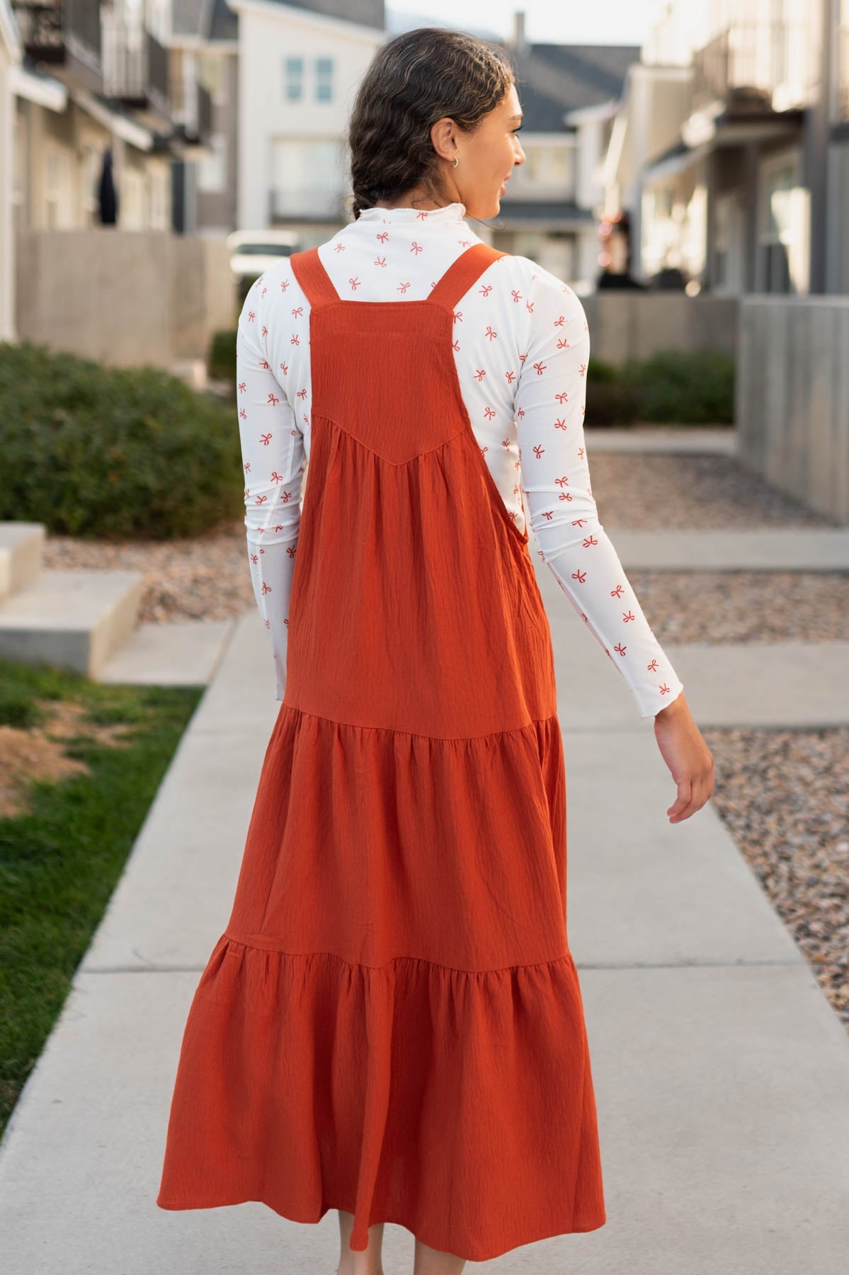 Everlee Rust Overall Dress
