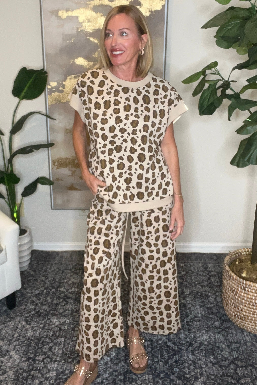 Leopard Print Scuba Top