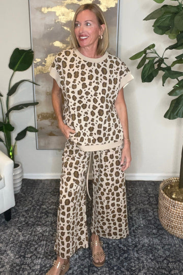 Leopard Print Scuba Top