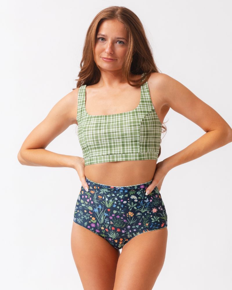 Forage Floral / Fern Gingham Reversible Ultra High-Waist Bottom