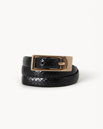 GLORIA BELT - BLACK SCALE-GOLD