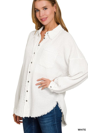 Cloud Cotton Gauze Button Shirt