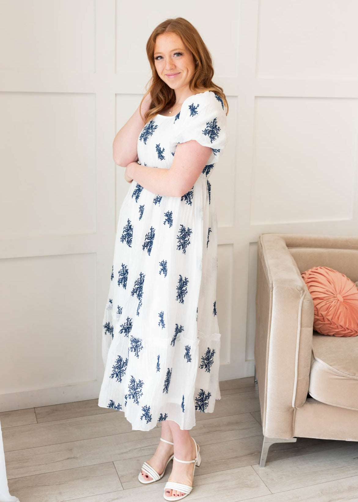 Jacie Ivory Embroidered Dress