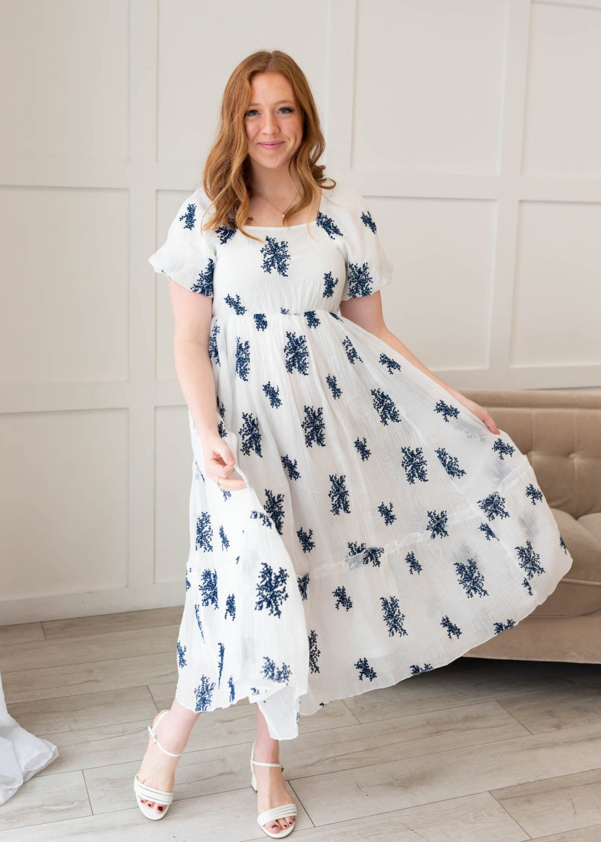Jacie Ivory Embroidered Dress