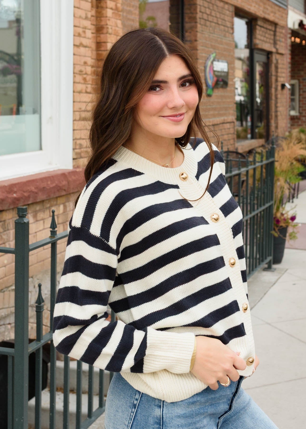 Josee Striped Cardigan