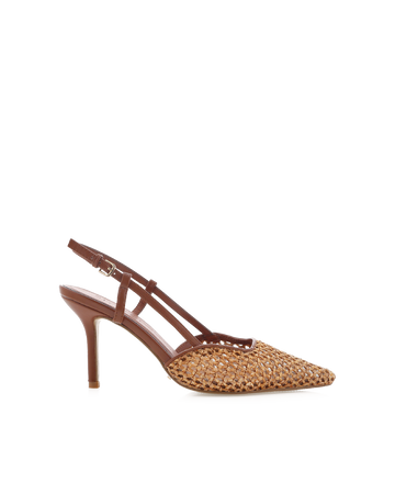 KAMERON - DARK TAN-NATURAL RAFFIA