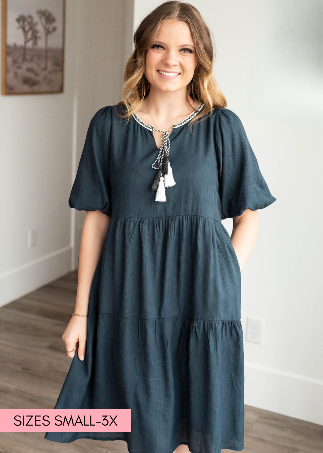 Karlie Navy Tie Dress