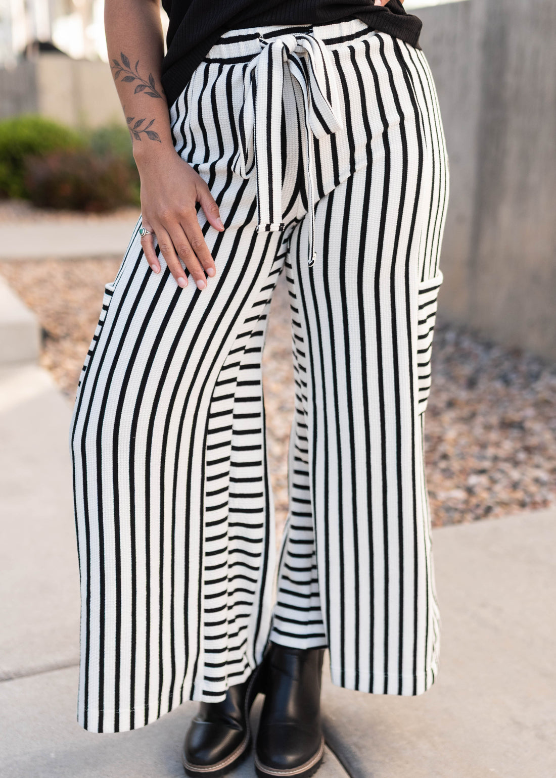 Kaylie Black Stripe Pants