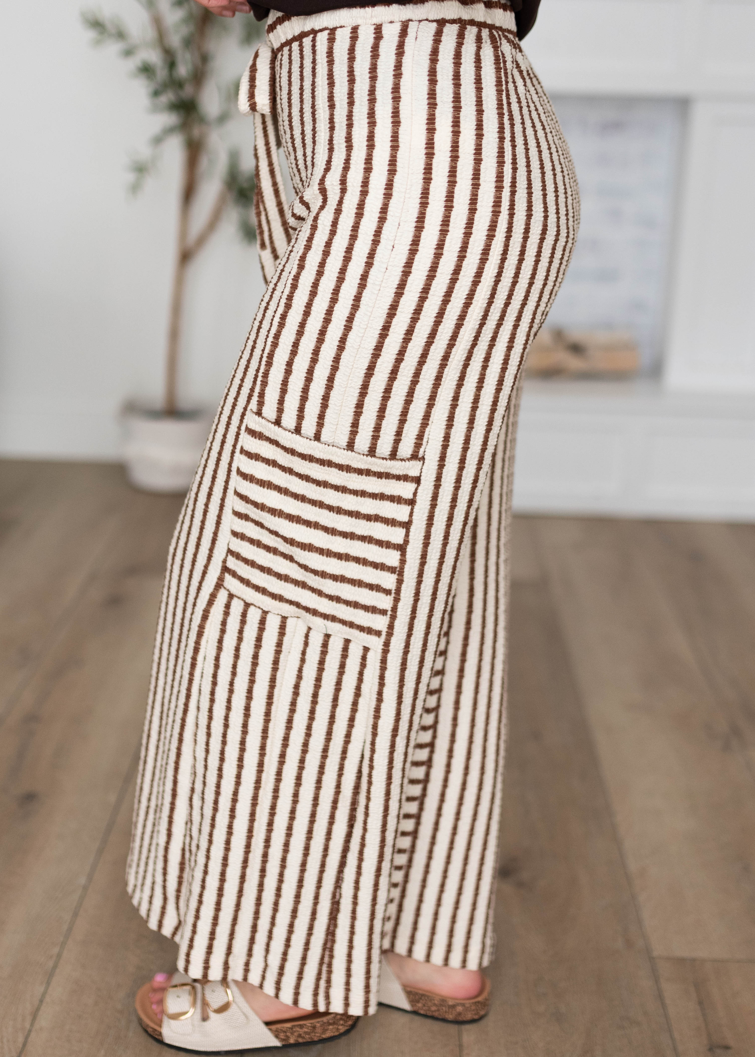 Keira Cream Striped Pants