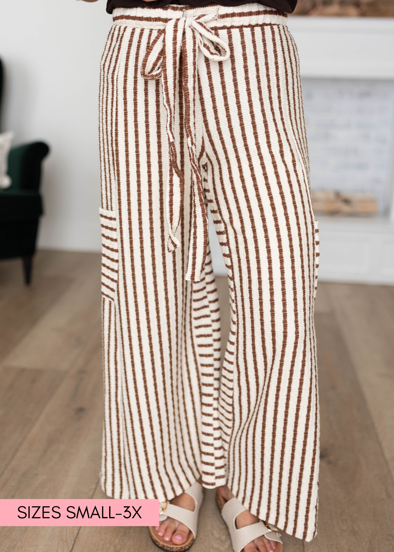 Keira Cream Striped Pants