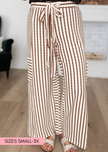 Keira Cream Striped Pants
