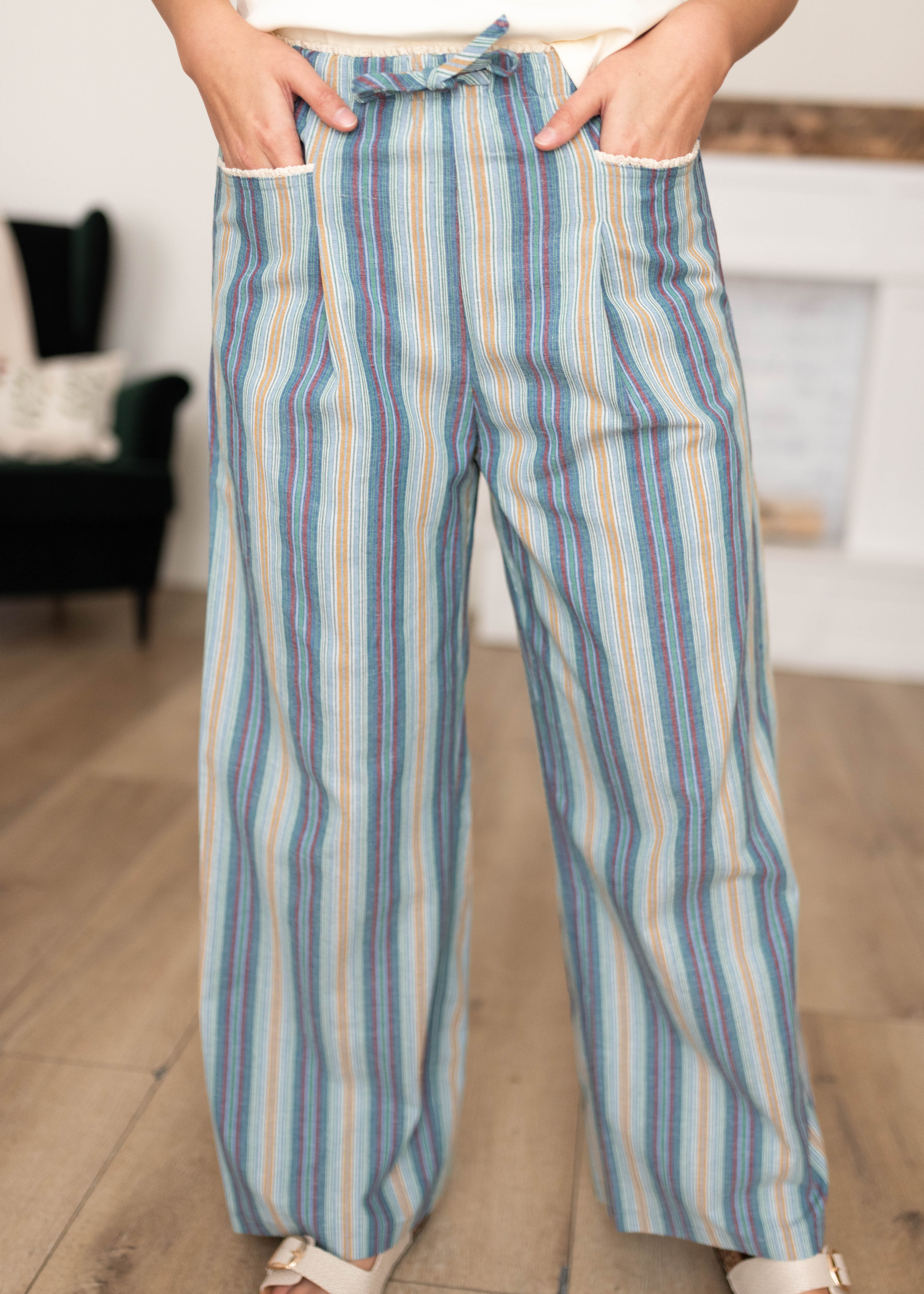 Kenzie Blue Striped Pants