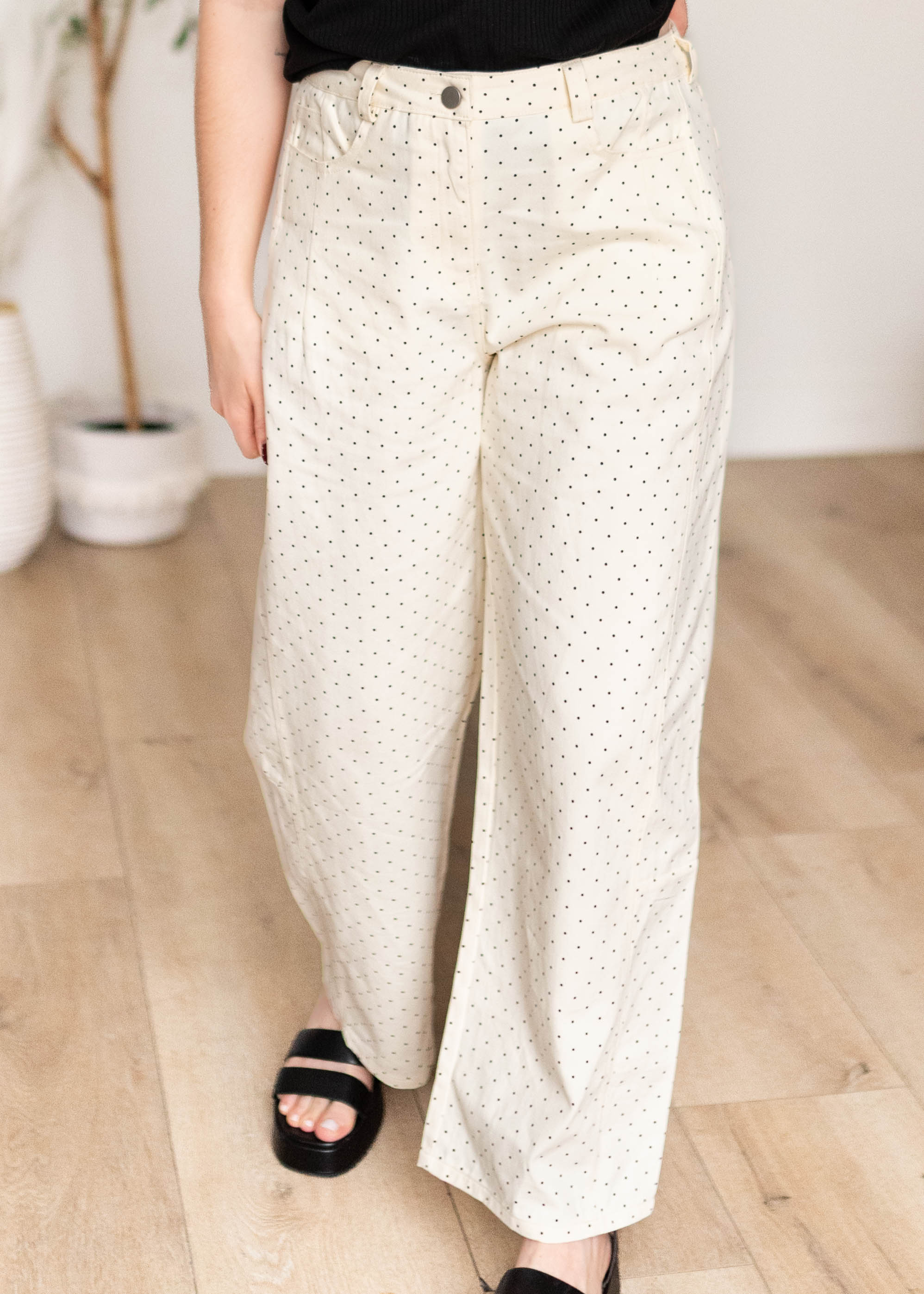 Lilian Cream Polka Dot Pants