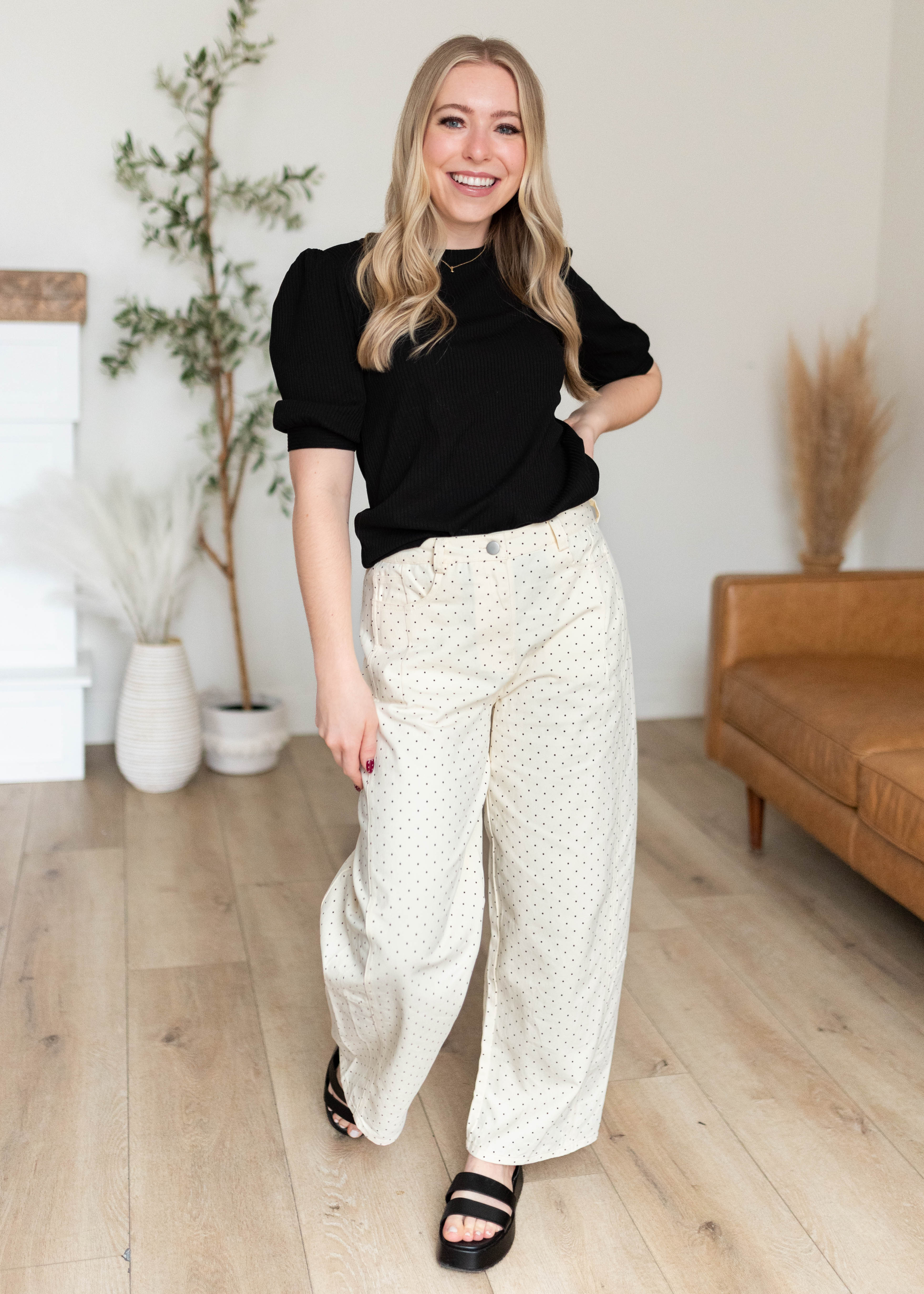 Lilian Cream Polka Dot Pants