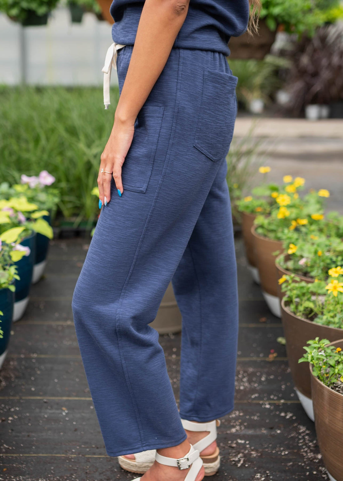 Lillian Navy Knit Pants