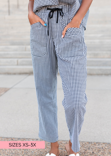 Lois Black Gingham Pants