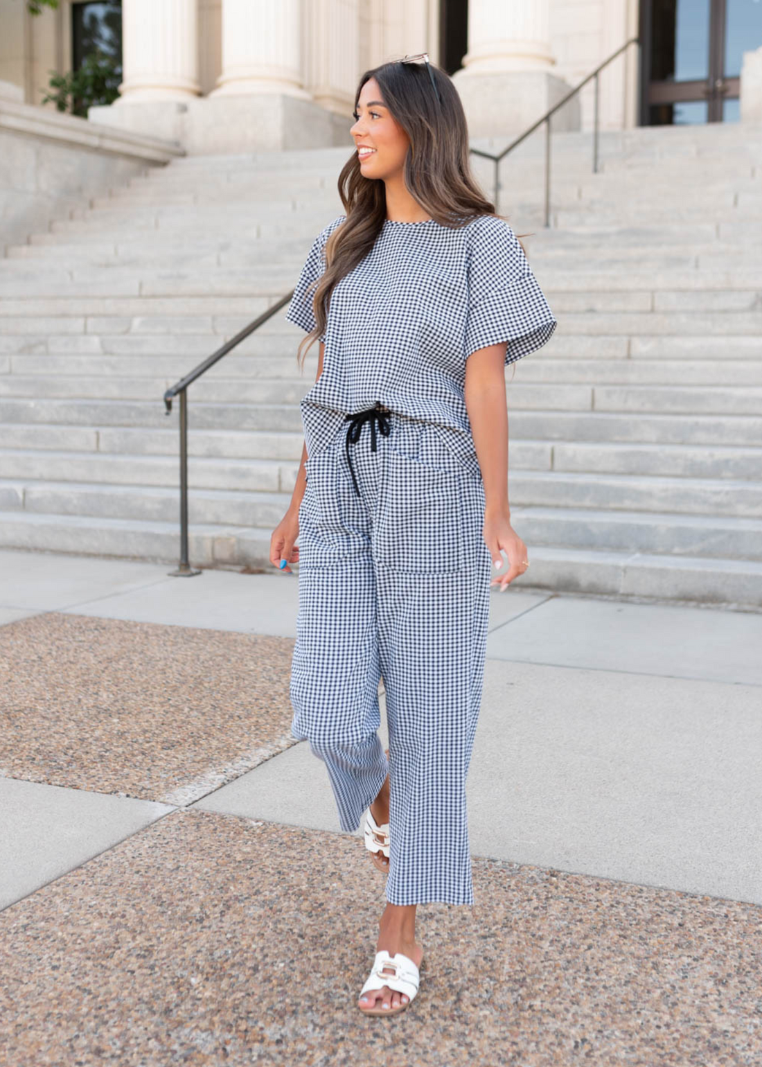 Lois Black Gingham Pants