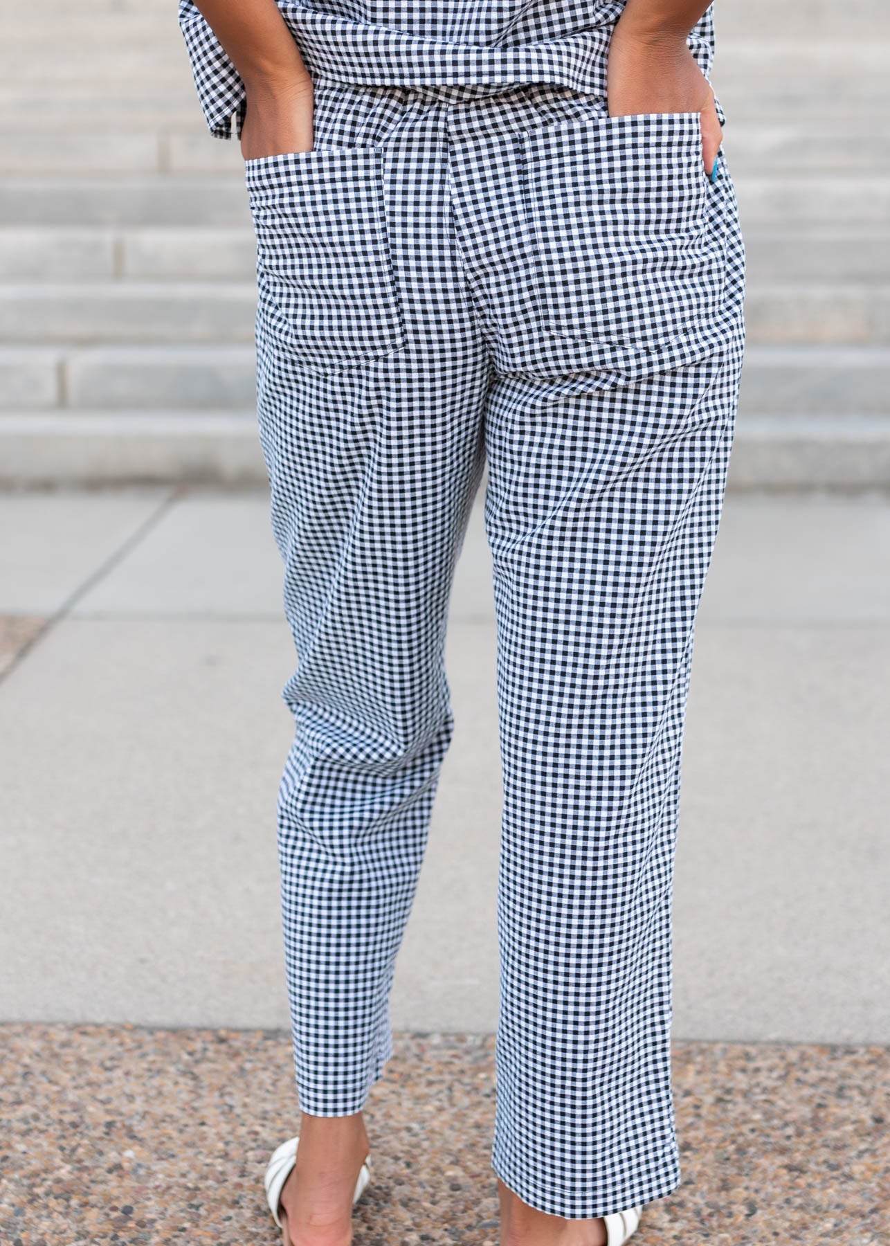 Lois Black Gingham Pants