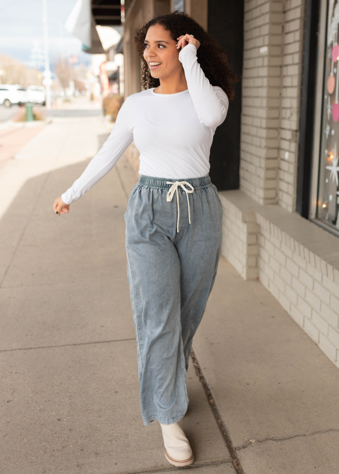 Lucia Denim Drawstring Pants