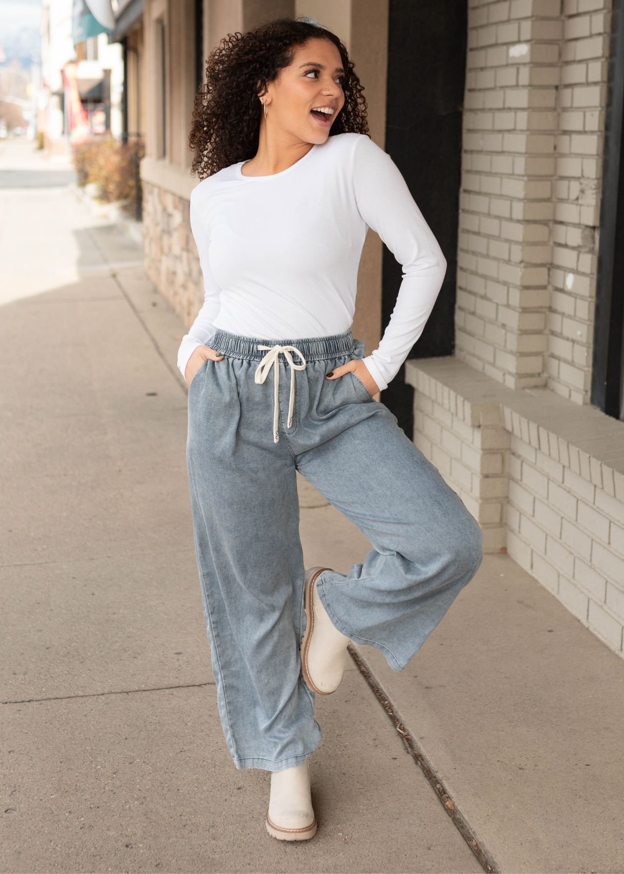 Lucia Denim Drawstring Pants