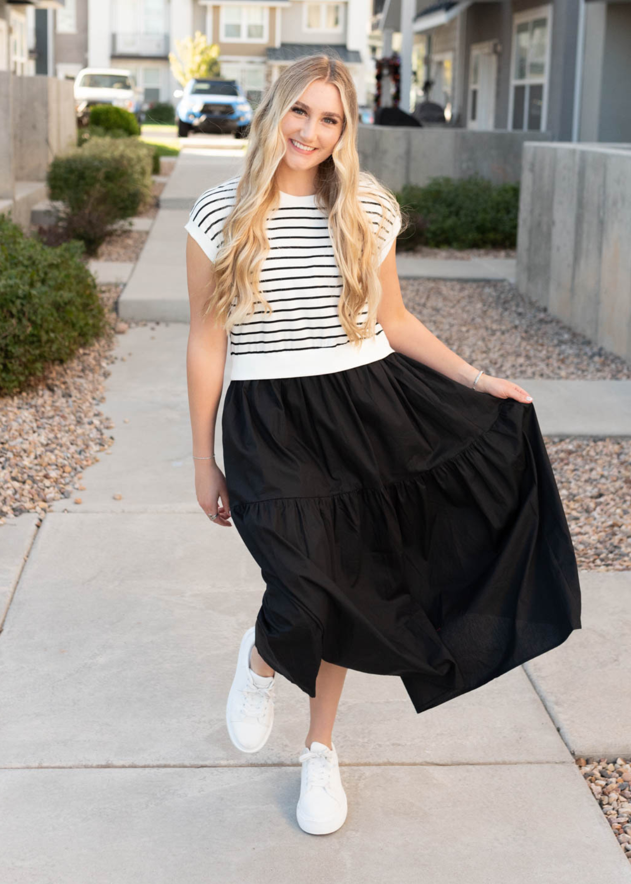 Lysandra Black Stripe Dress