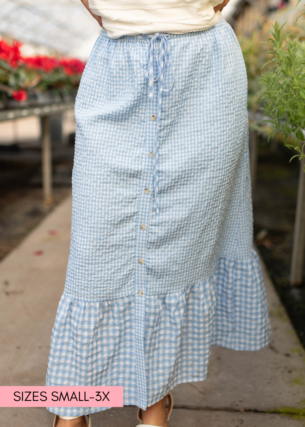 Madeleine Blue Gingham Skirt