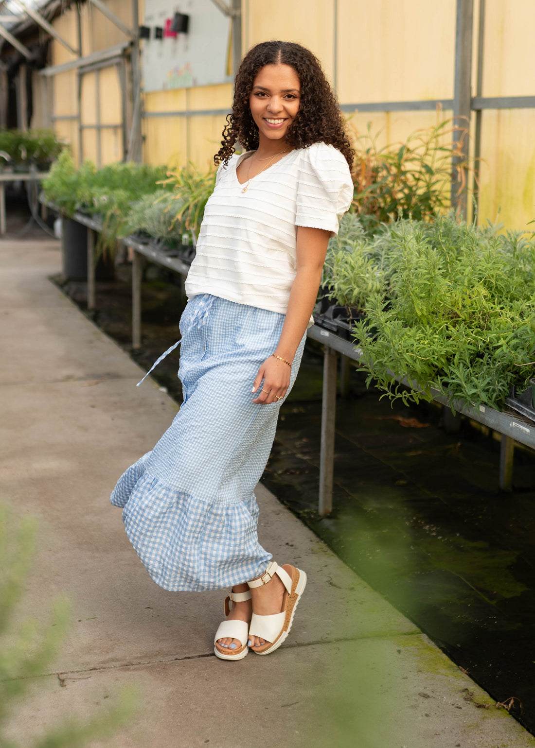 Madeleine Blue Gingham Skirt