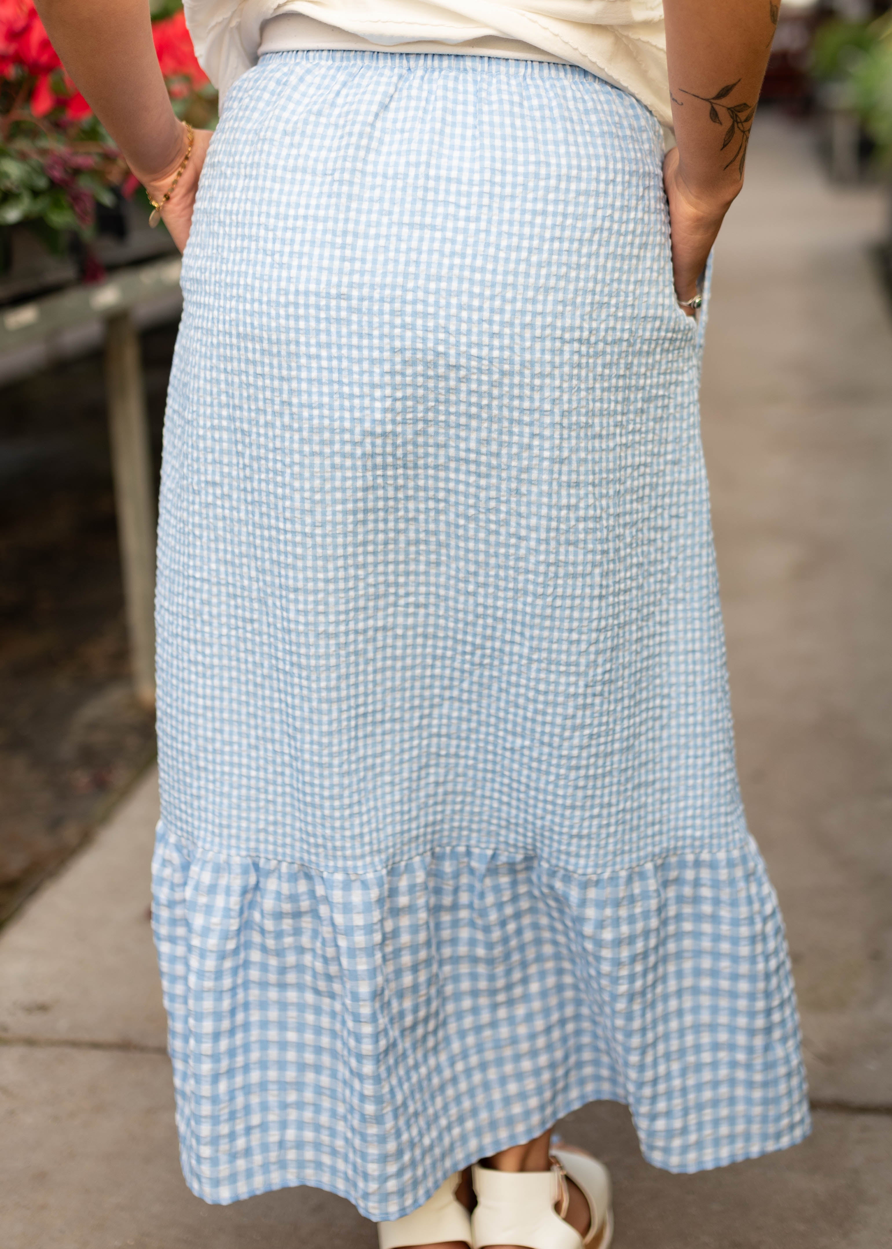 Madeleine Blue Gingham Skirt