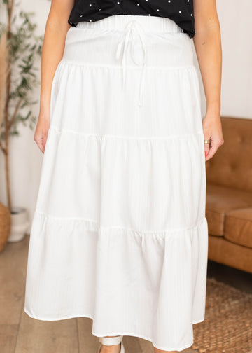 Madelynn White Tiered Skirt