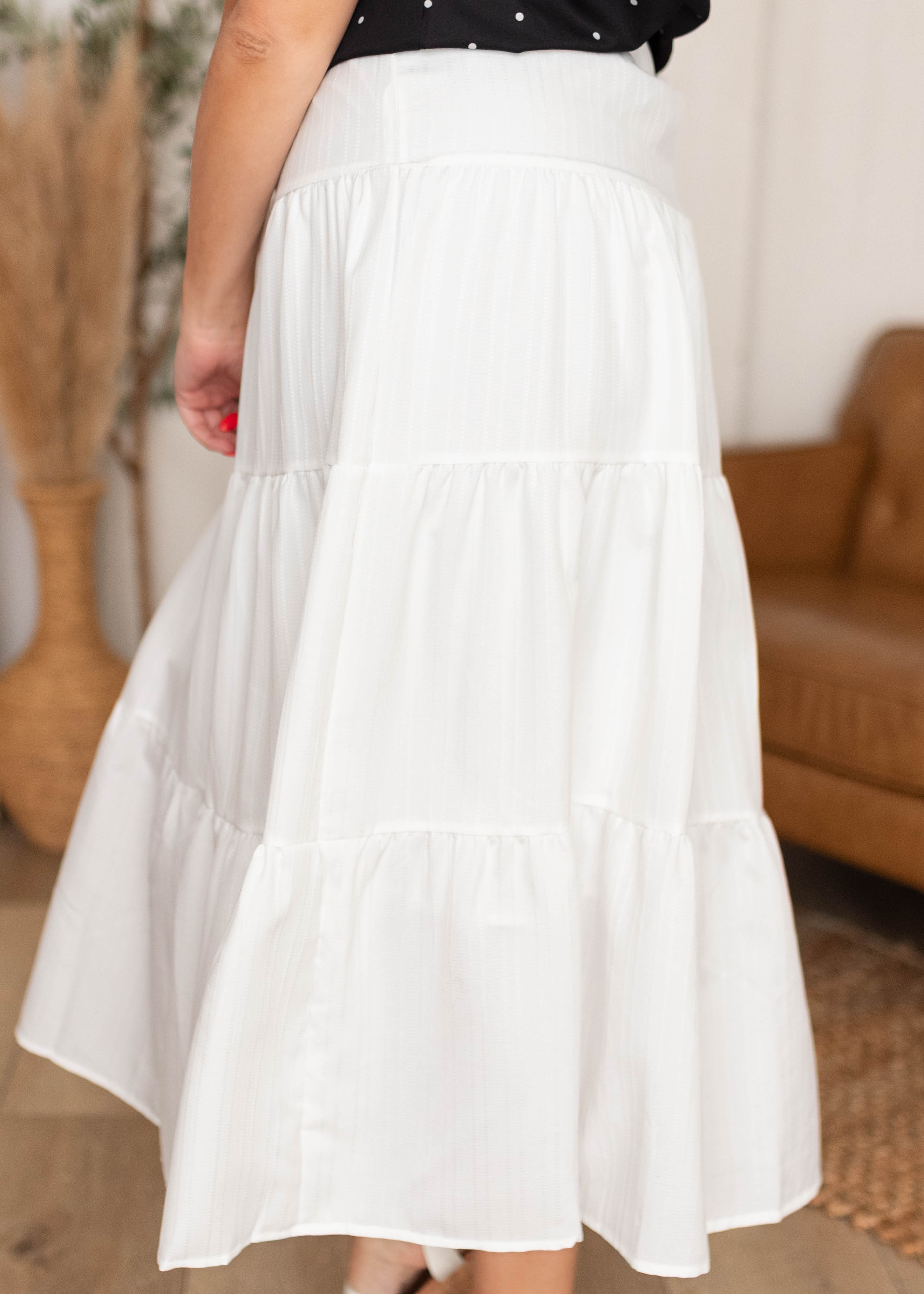 Madelynn White Tiered Skirt