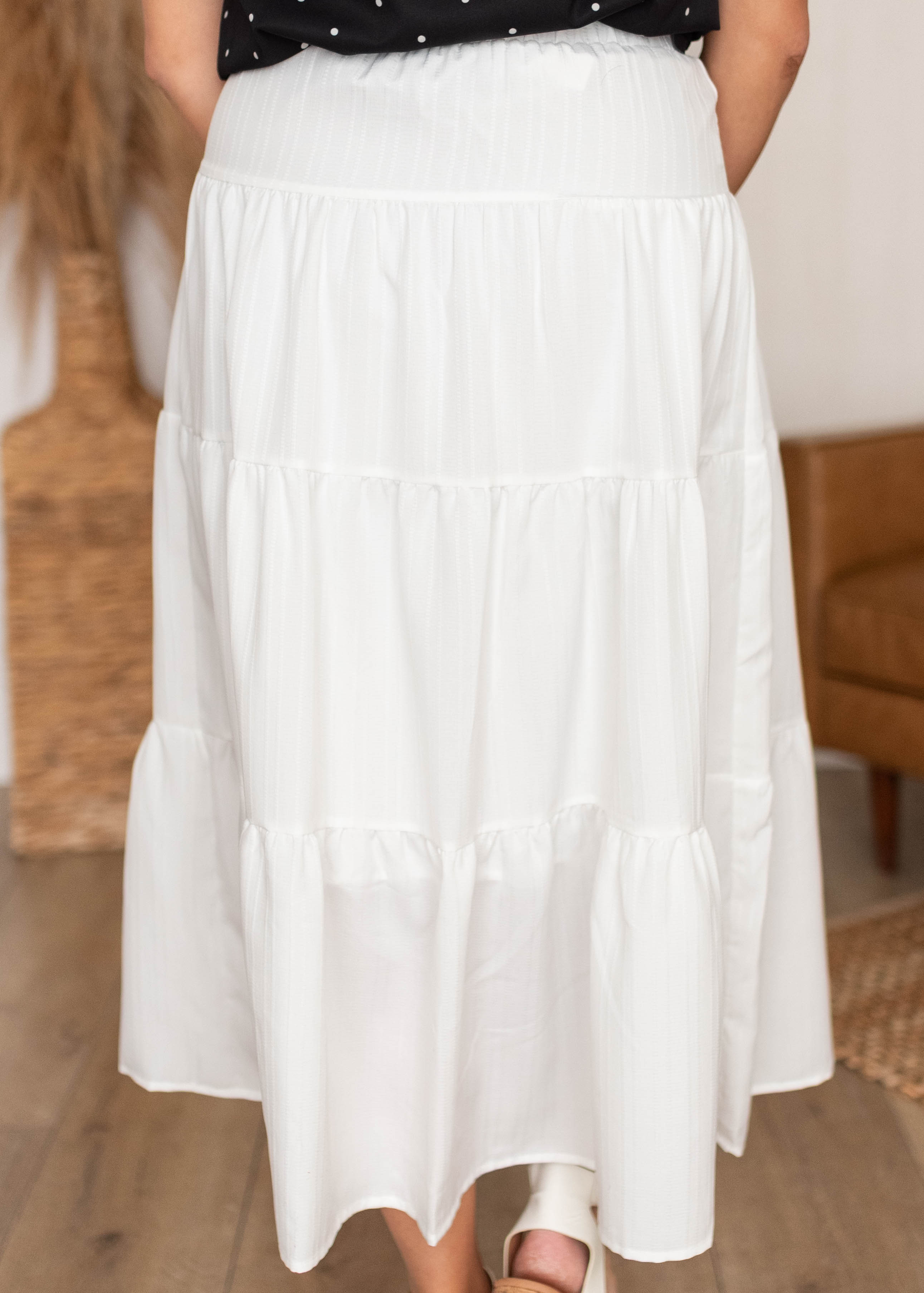 Madelynn White Tiered Skirt