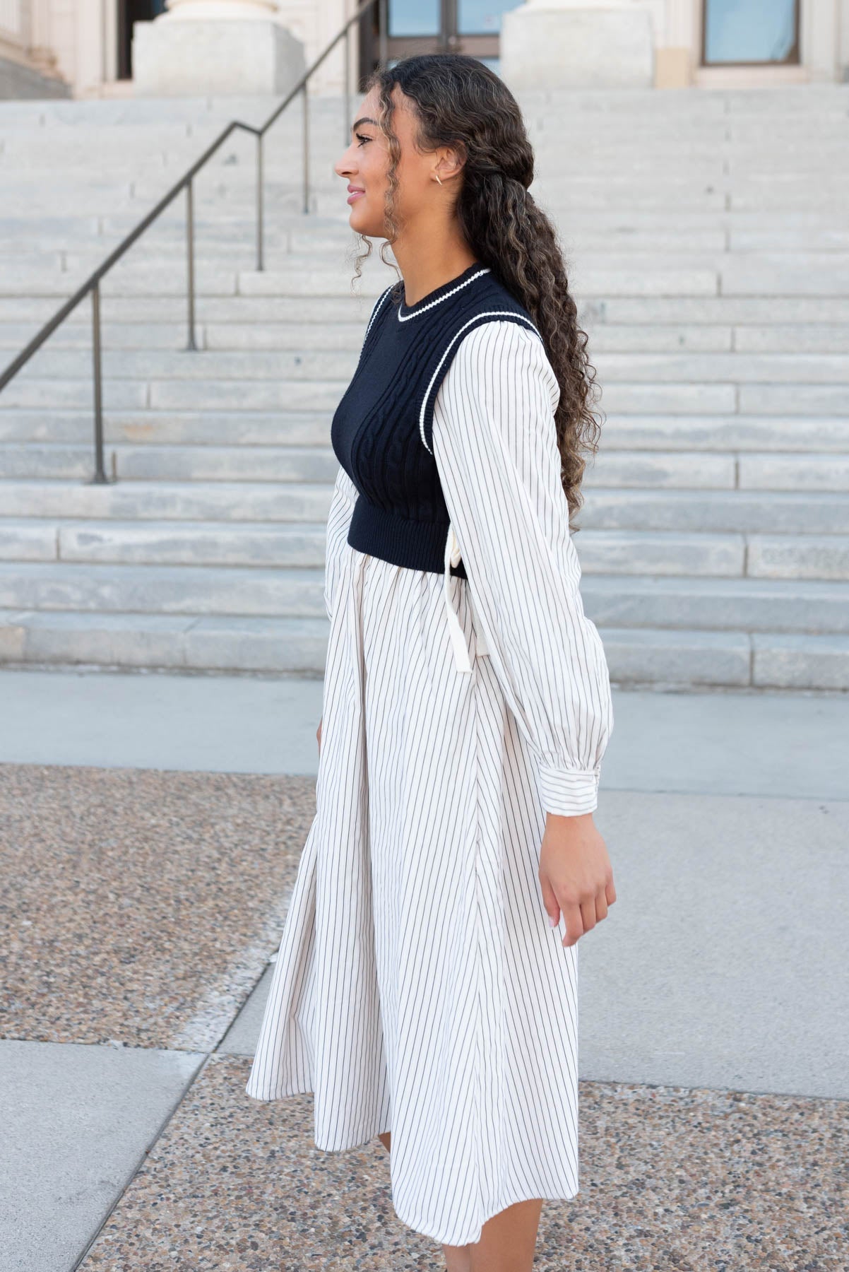 Marlie Navy Knit Sweater Dress