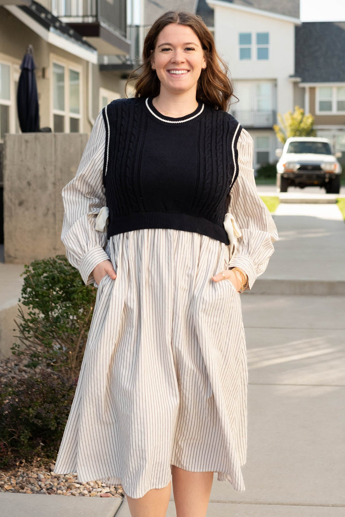 Marlie Navy Knit Sweater Dress