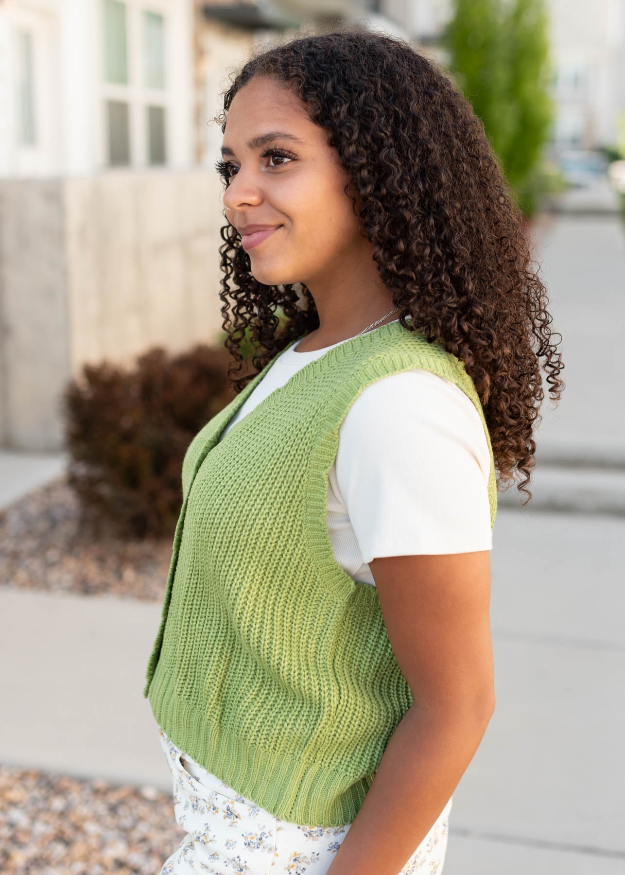 Matilda Green Button Up Vest