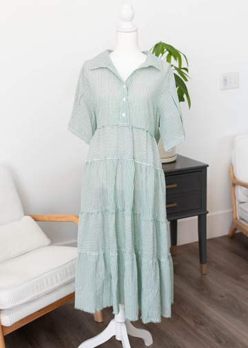 Molly Green Stripe Dress