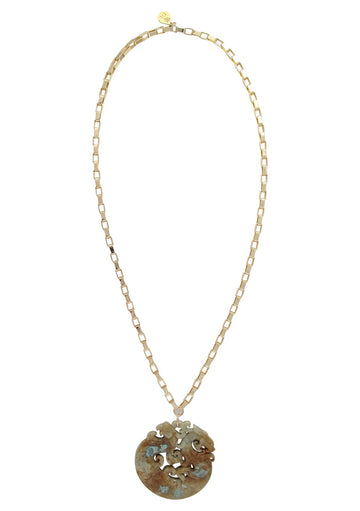 Carved Jade Pendant Necklace