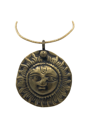 Brass Medallion Pendant Necklace