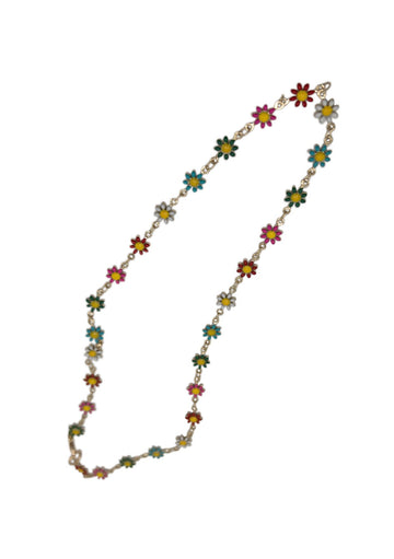 Multicolor Flower Chain Necklace