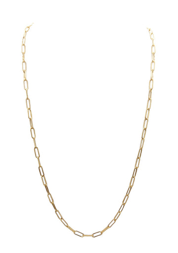 Gold Link Long Chain Necklace