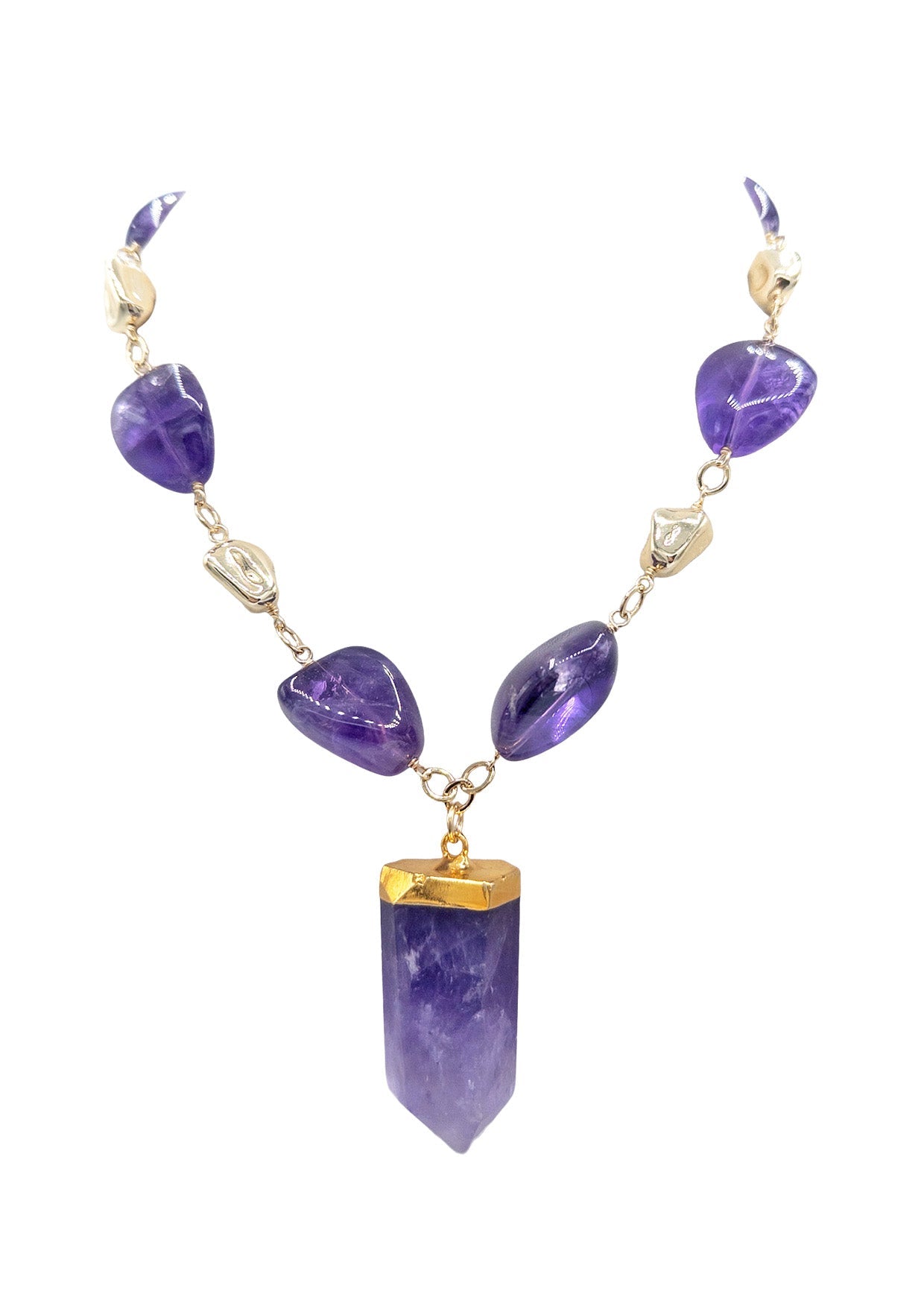 Amethyst Gold Accent Pendant Necklace