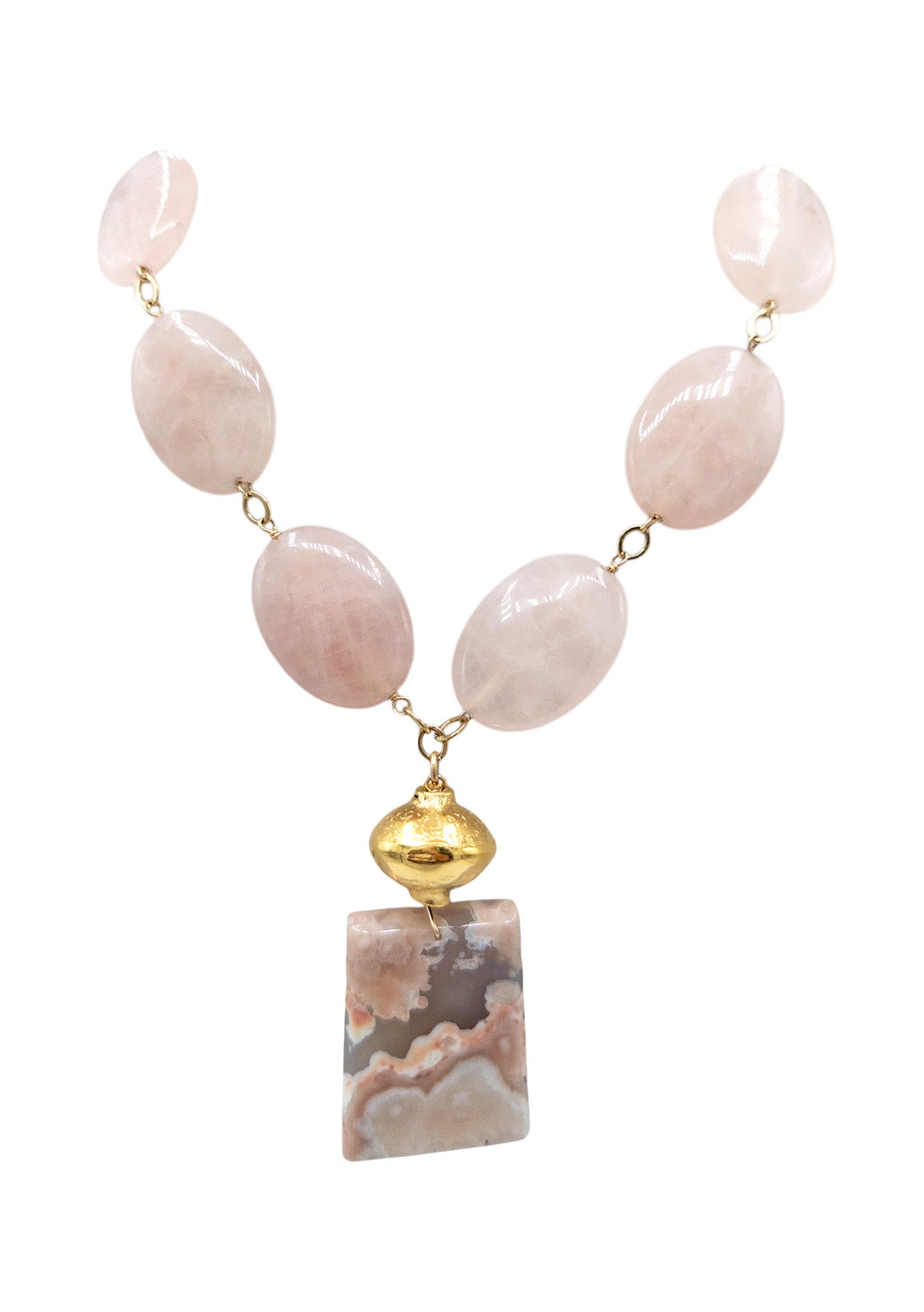 Rose Quartz Rhodochrosite Pendant Necklace