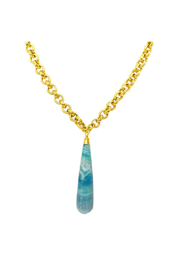 One of a Kind Blue Crazy Lace Agate Pendant Necklace