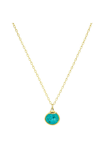 Turquoise in Gold Foil Pendant Necklace