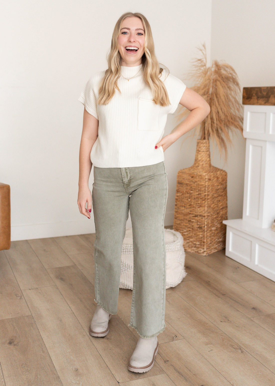 Norah Olive Wide Leg Pants