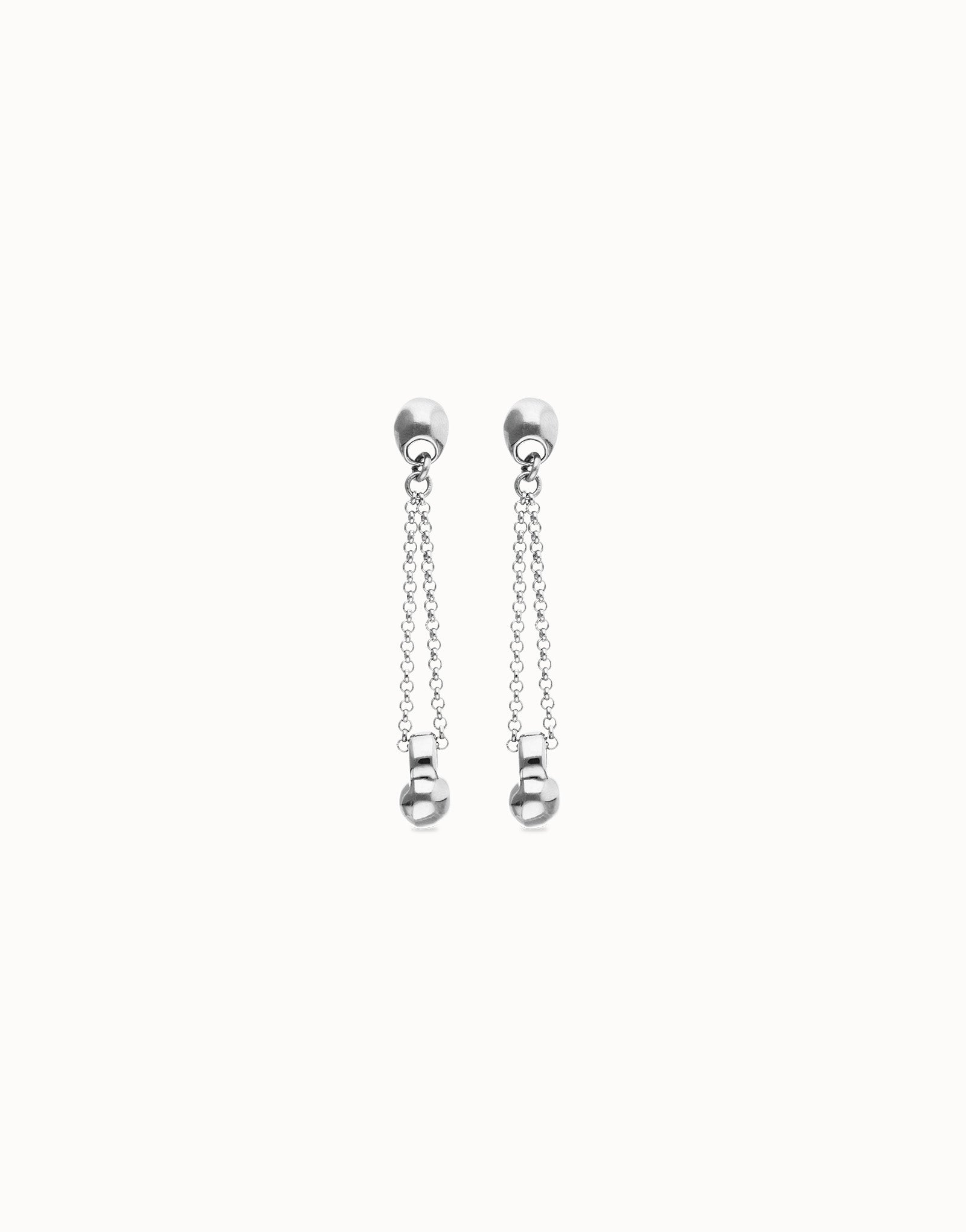 Drop Earrings with Long Chain and Sphere