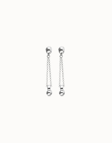 Drop Earrings with Long Chain and Sphere