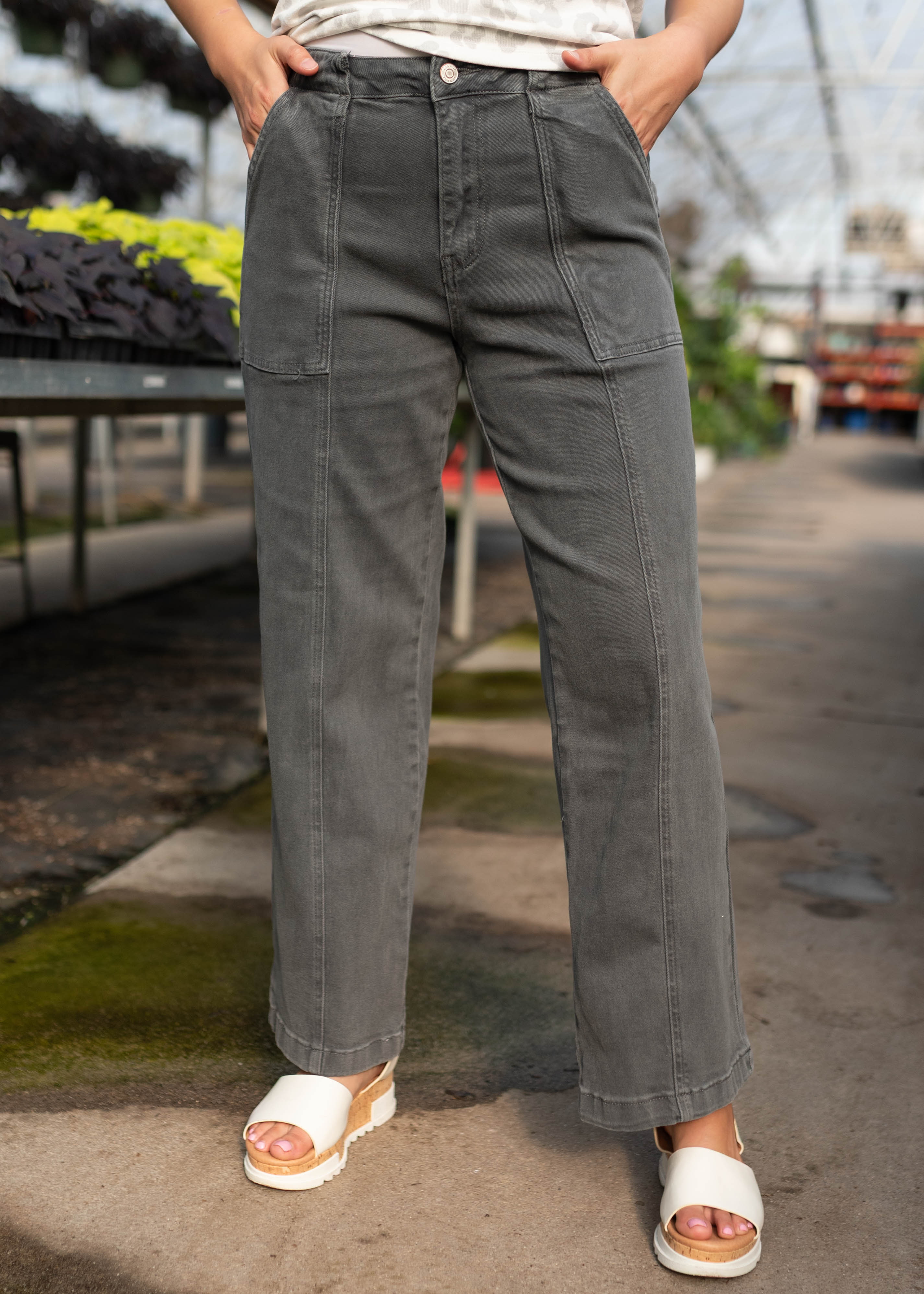 Paige Charcoal High Waisted Jeans