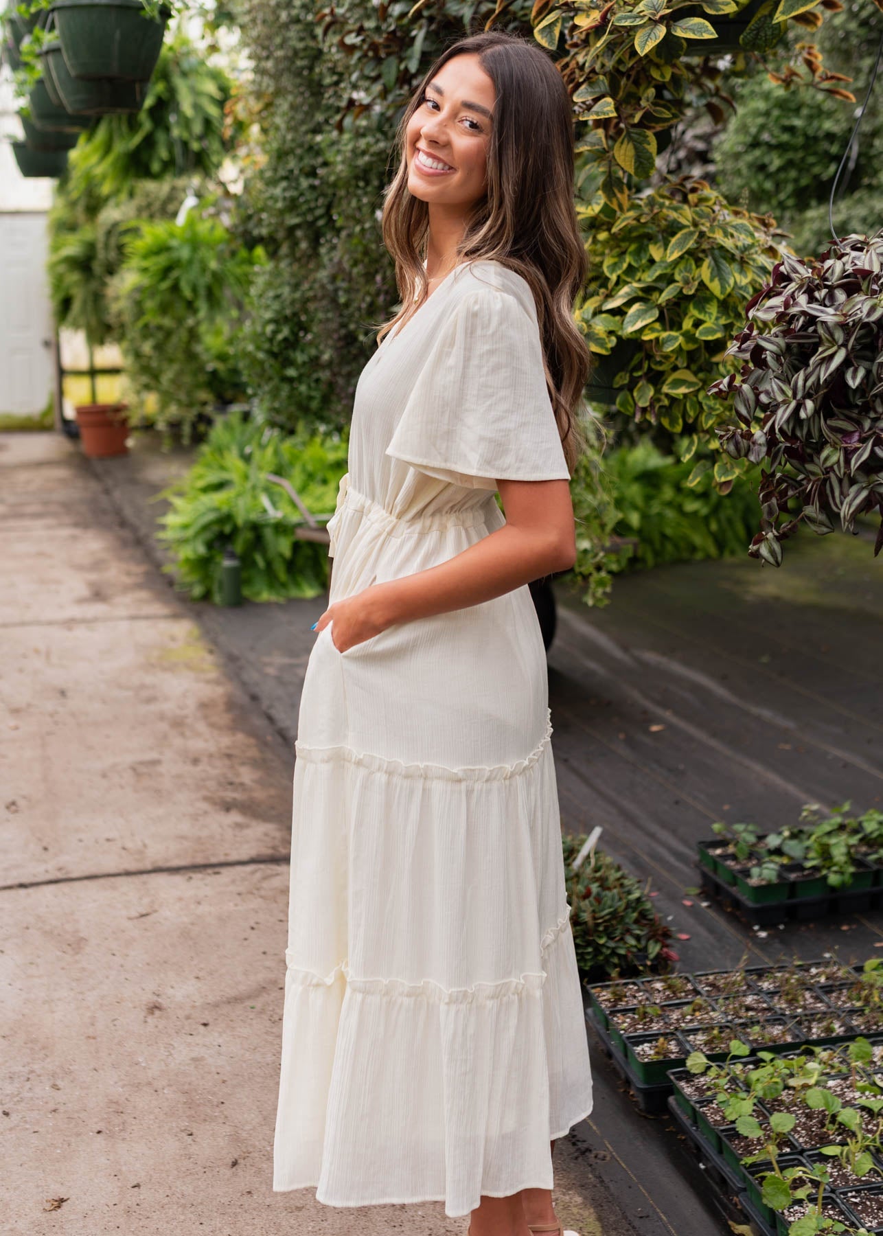 Rebekah Cream Button Down Dress