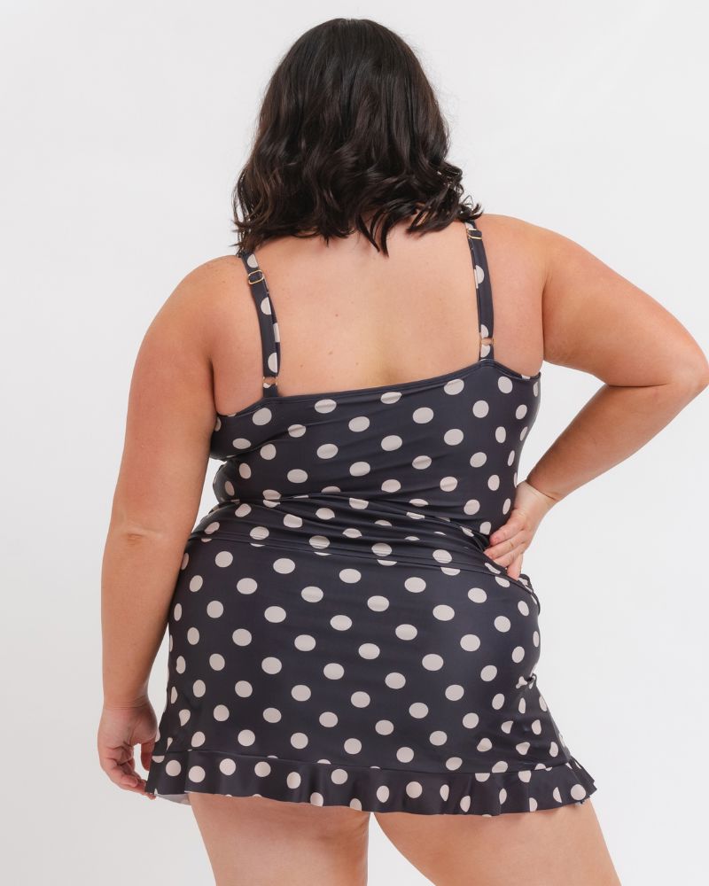 Retro Dot Square Neck Tankini Top